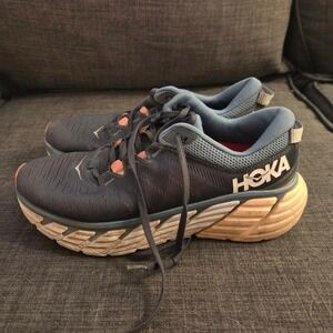 Hoka One One Gaviota 3 Womens 9B Navy Blue Peach Stability Running Shoes 1113521